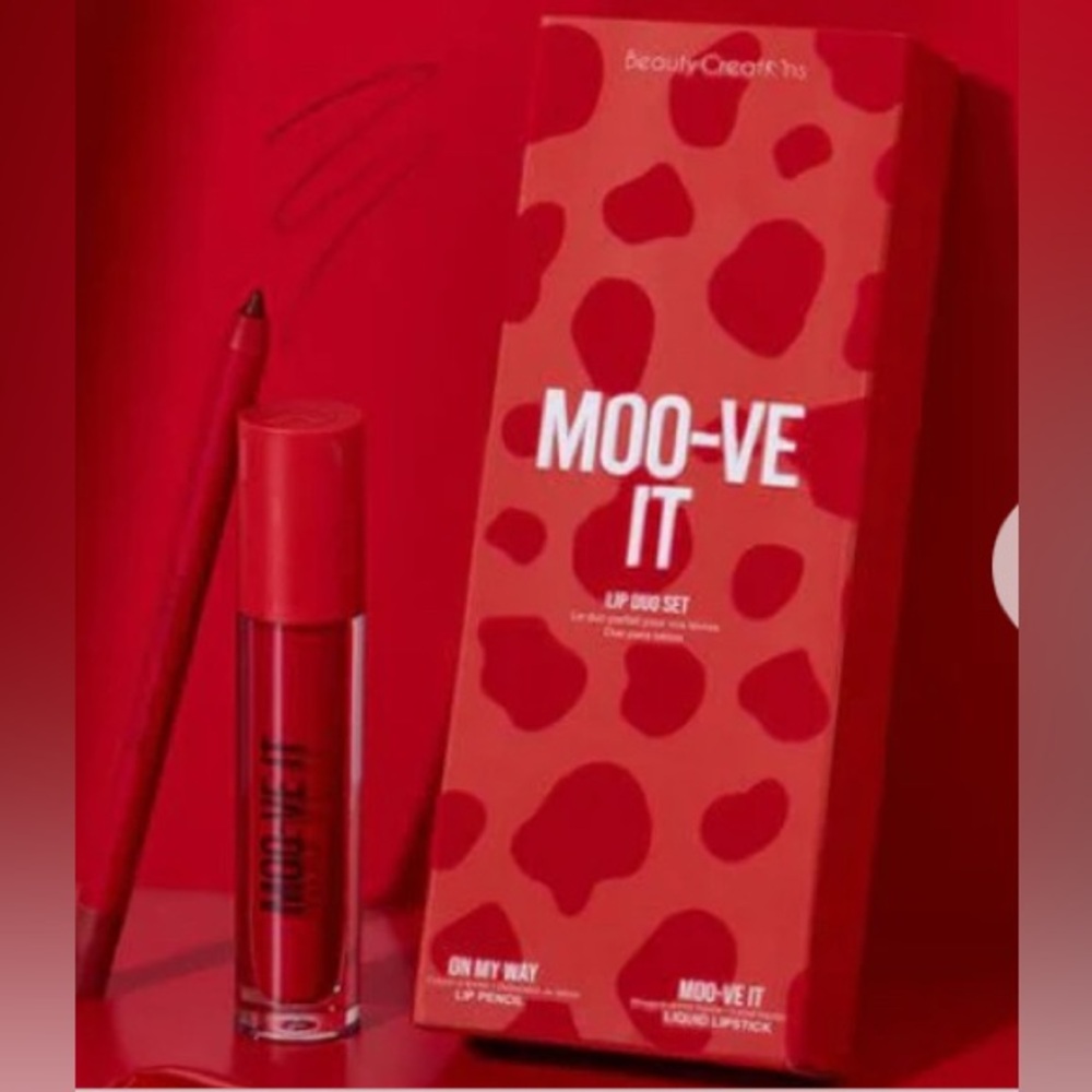 Beauty Creations Moo-ve It Lip Duo Set in Bold Red
